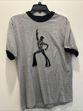Augusta Sportswear Gray Ringer Tee with Black Disco Graphic